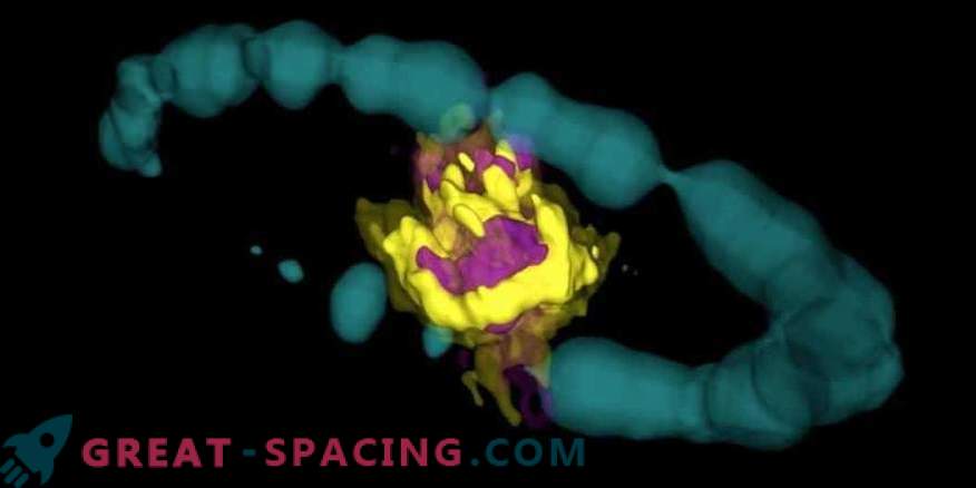 Heart of a blown up star in 3D