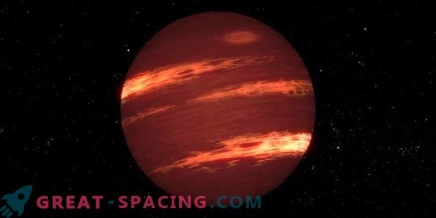 Giant flashes on a young brown dwarf