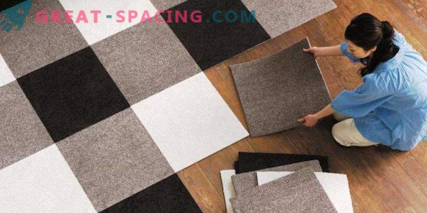 Carpet tiles: features and advantages of the material