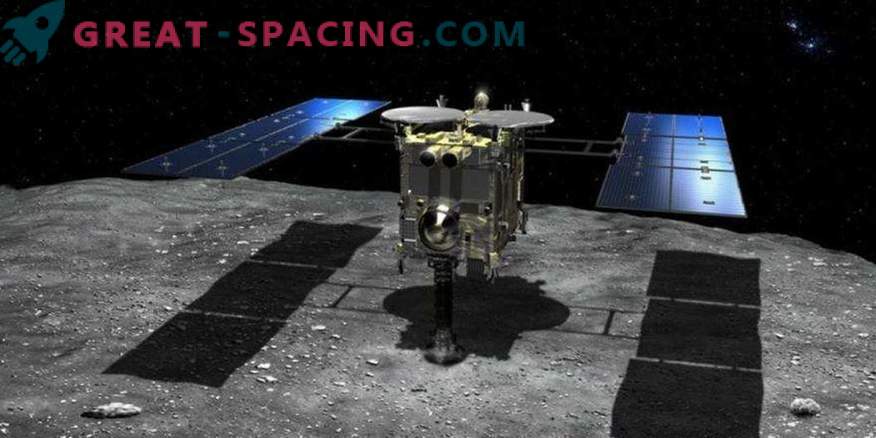 A Japanese probe sends a snapshot after sample mining