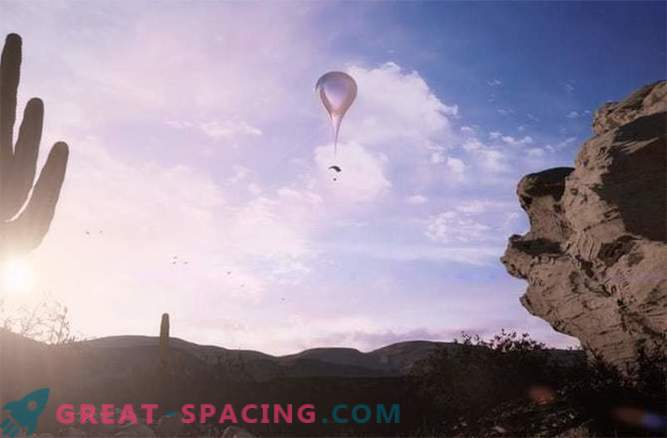 Balloon on the border with space: Photo