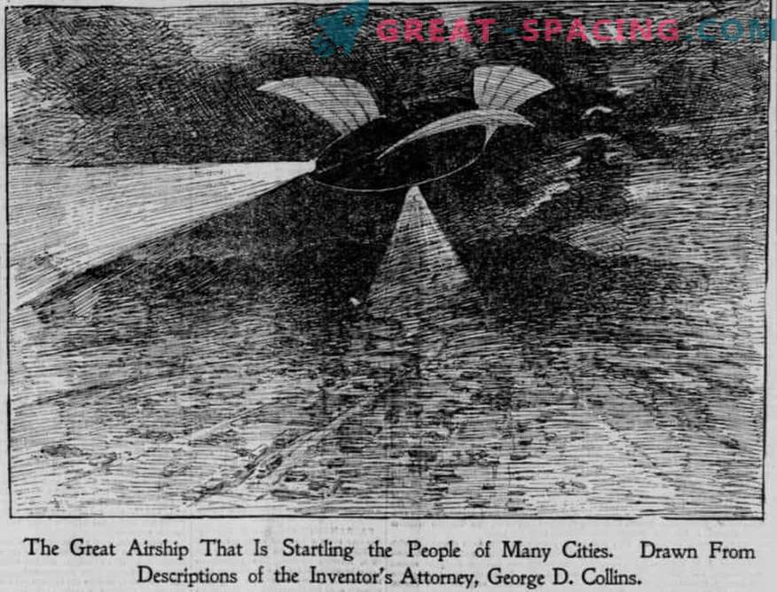 Mysterious airship or unidentified object. What did the witnesses describe in 1896