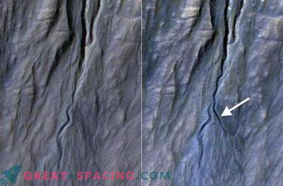 A new gully was discovered on Mars