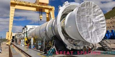The largest solid propellant rocket engine is ready for the first firing