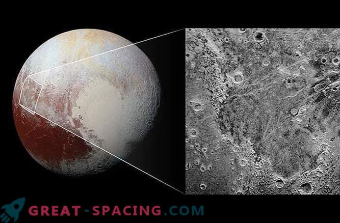 What knocks a piece of ice out of Pluto?