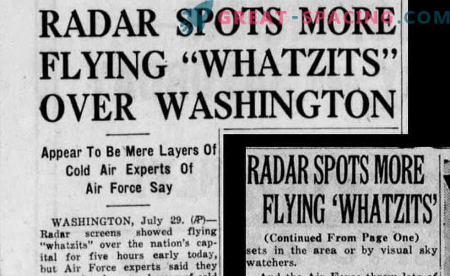As described by unidentified objects in 1952 over Washington. Newspaper articles
