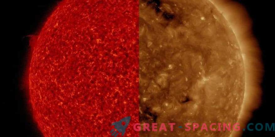 Sun: two wavelengths, two different images