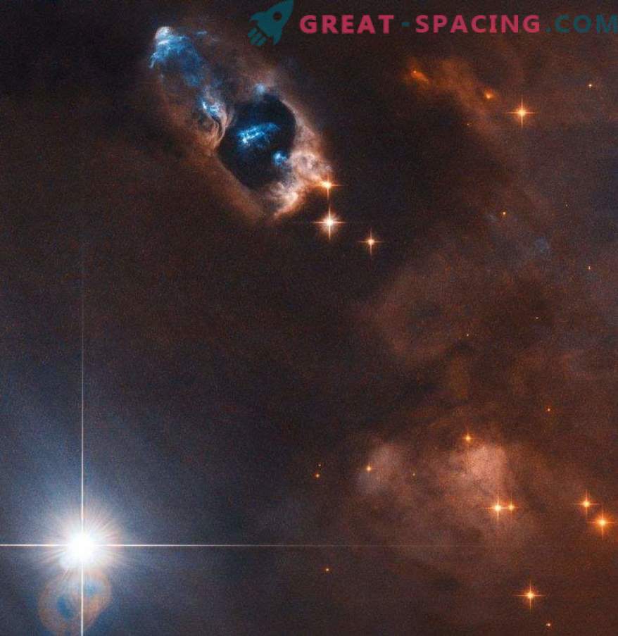 The Hubble Telescope captures gaseous objects near the newborn star