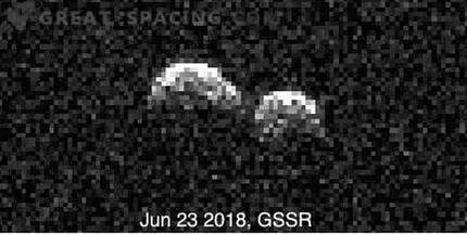 Observatories unite to study a rare double asteroid.